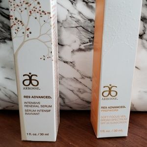 Arbonne serum and sunscreen